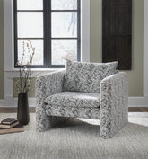 Prime Furniture - Ashley Furniture - Kenbell Accent Chair - Accent Chair / Black/White - A3000705