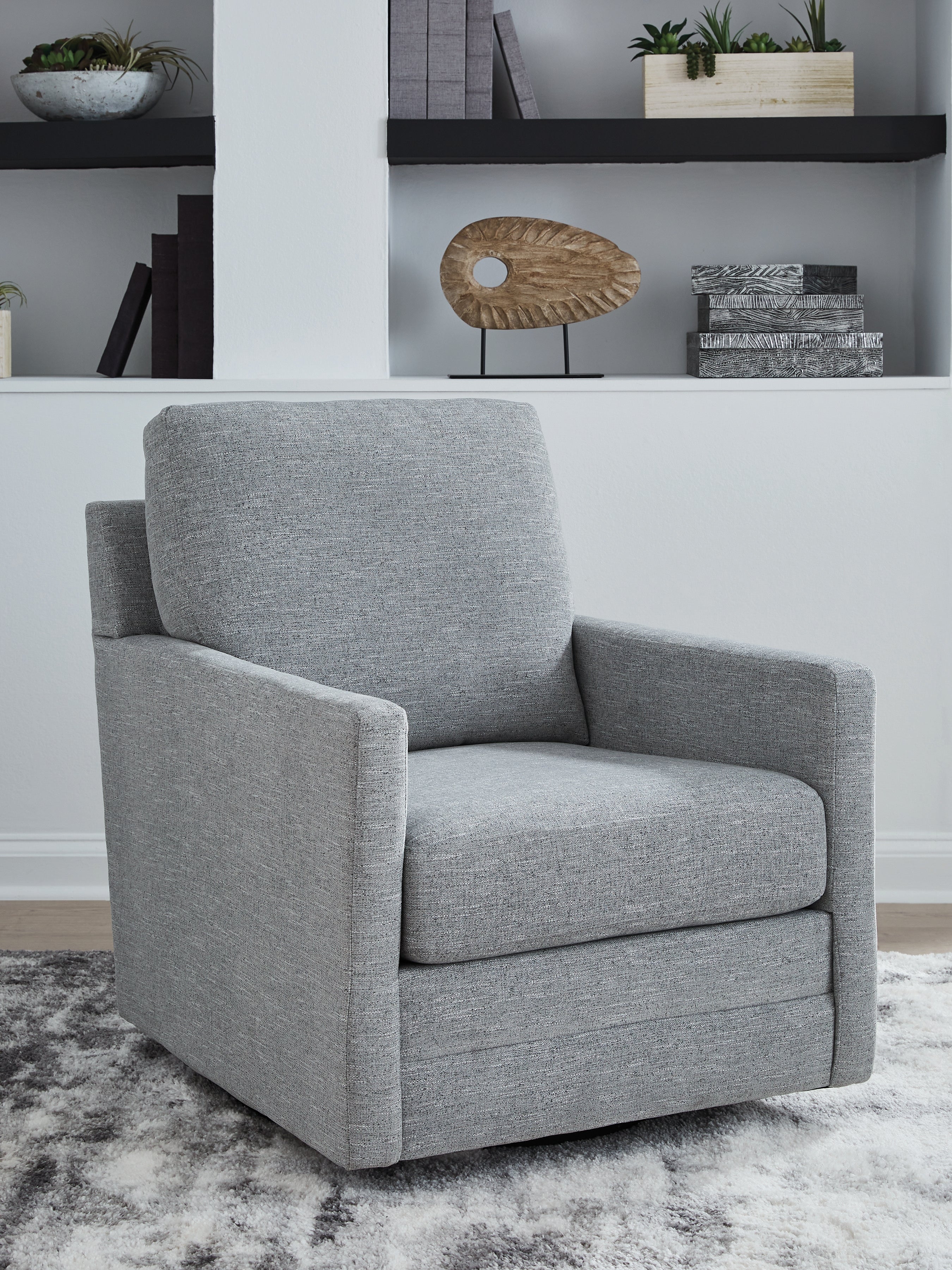 Prime Furniture - Ashley Furniture - Freybourne Next-Gen Nuvella Swivel Accent Chair - Swivel Accent Chair / Twill - A3000736