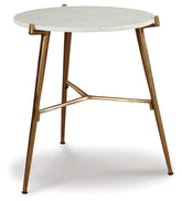Prime Furniture - Ashley Furniture - Chadton Accent Table - Accent Table / White/Gold Finish - A4000004