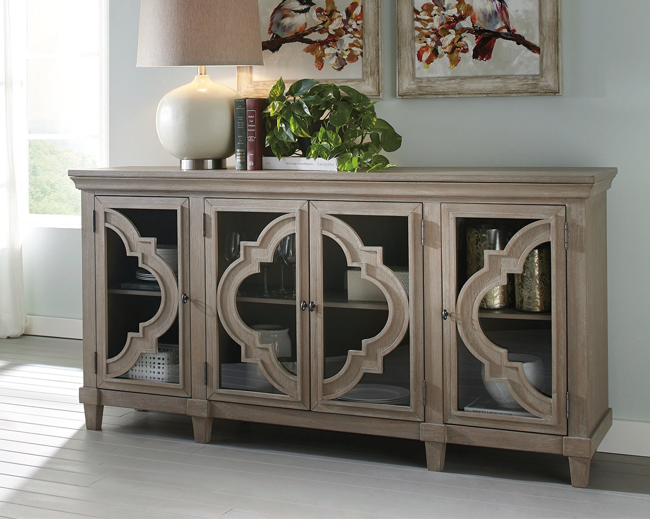 Prime Furniture - Ashley Furniture - Fossil Ridge Accent Cabinet - Accent Cabinet / Gray - A4000037