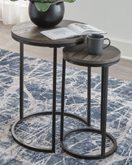 Prime Furniture - Ashley Furniture - Briarsboro Accent Table (Set of 2) - Accent Table Set (Set of 2) / Black/Gray - A4000231