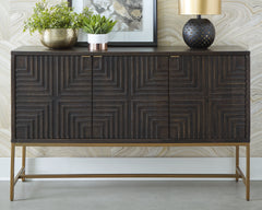 Prime Furniture - Ashley Furniture - Elinmore Accent Cabinet - Accent Cabinet / Brown/Gold Finish - A4000316