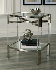 Prime Furniture - Ashley Furniture - Chaseton Accent Table - Accent Table / Clear/Silver Finish - A4000334