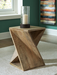 Prime Furniture - Ashley Furniture - Zalemont Accent Table - Accent Table / Distressed Brown - A4000510