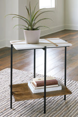 Prime Furniture - Ashley Furniture - Braxmore Accent Table - Accent Table / White/Light Brown - A4000525