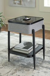 Prime Furniture - Ashley Furniture - Jorvalee Accent Table with Speaker - Accent Table with Speaker / Gray/Black - A4000550