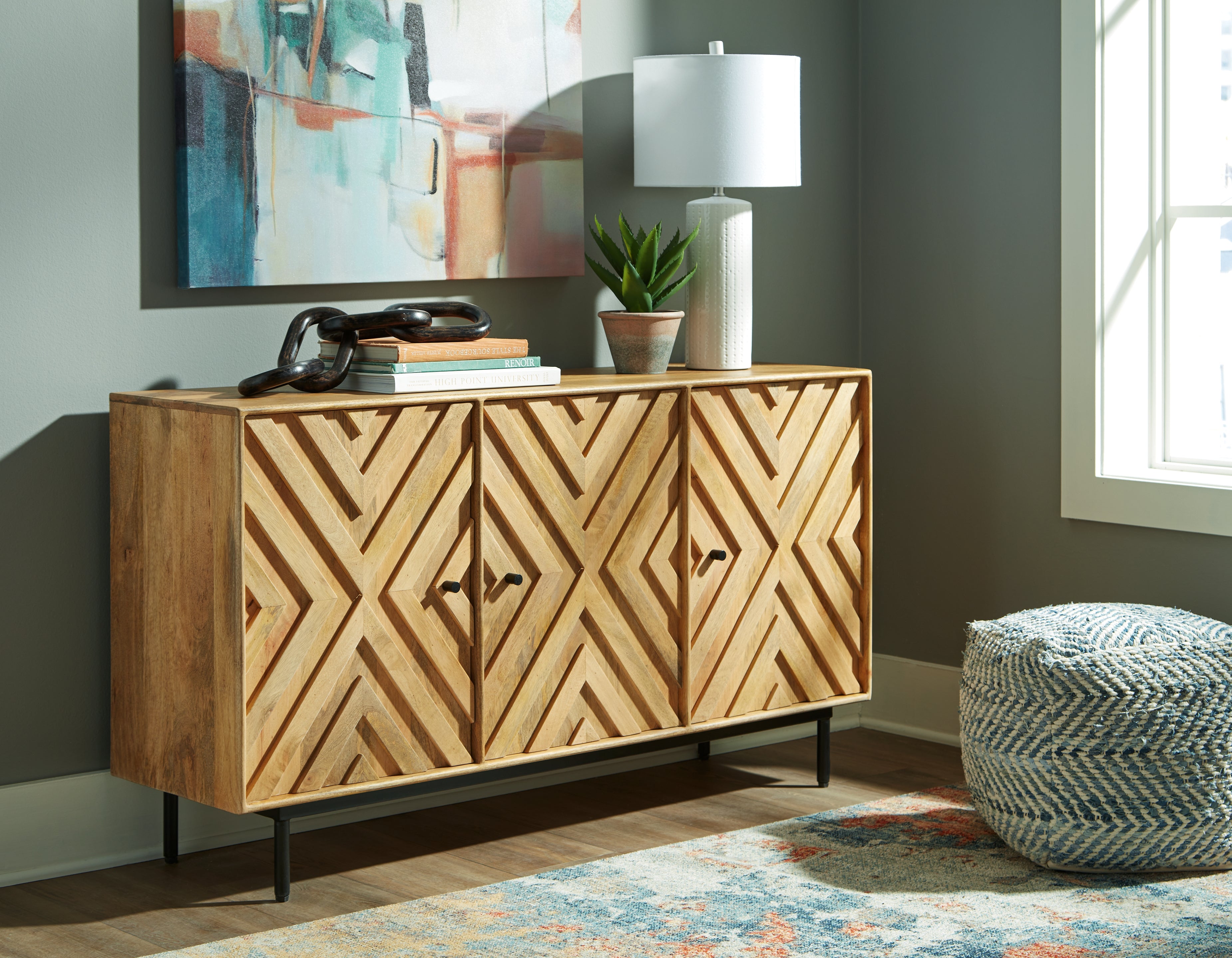 Prime Furniture - Ashley Furniture - Cadewick Accent Cabinet - Accent Cabinet / Natural - A4000570