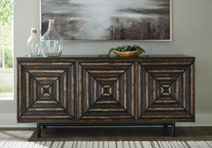 Prime Furniture - Ashley Furniture - Fair Ridge Accent Cabinet - Accent Cabinet / Distressed Black - A4000573