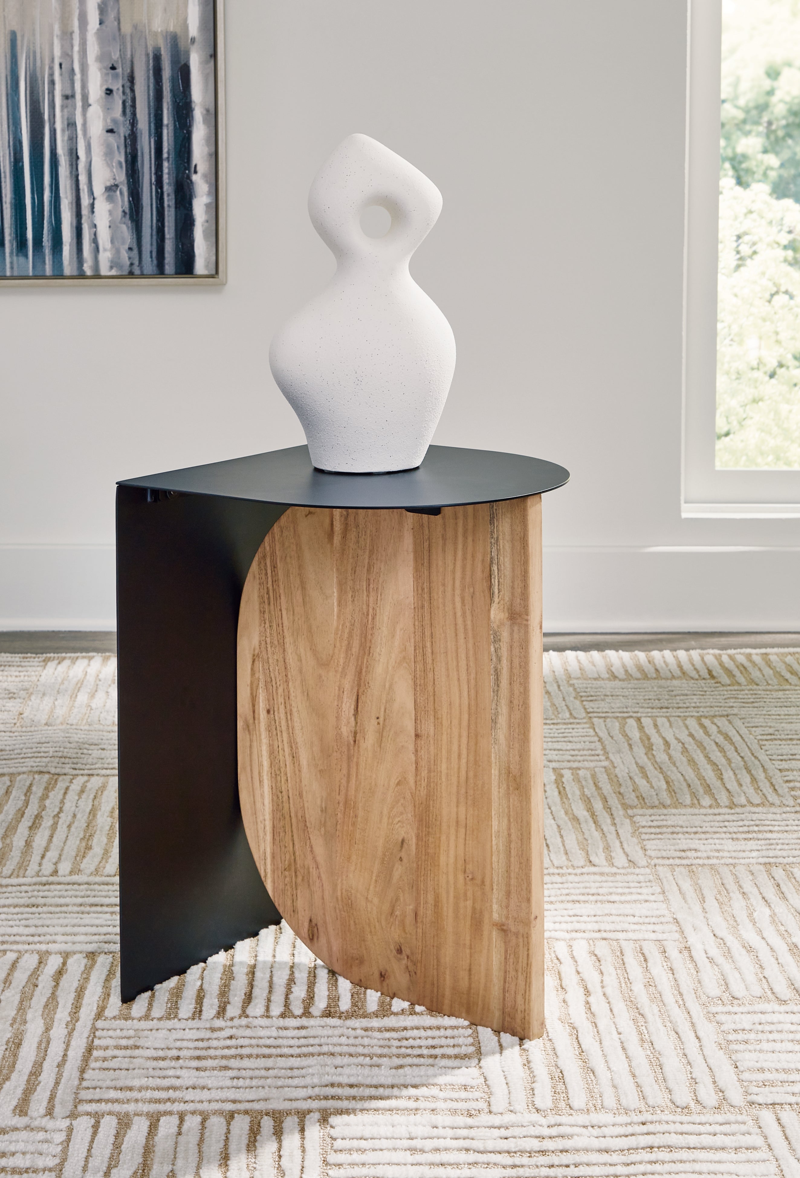 Prime Furniture - Ashley Furniture - Ladgate Accent Table - Accent Table / Black/Natural - A4000628