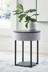 Prime Furniture - Ashley Furniture - Sethlen Accent Table with Speaker - Accent Table with Speaker / Gray/Black - A4000641