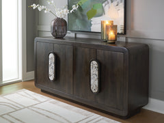 Prime Furniture - Ashley Furniture - Elliston Accent Cabinet - Accent Cabinet / Espresso Brown - A4000683