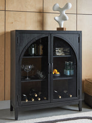 Prime Furniture - Ashley Furniture - Armenleigh Accent Cabinet - Bar Cabinet / Black/Brown - A4000702