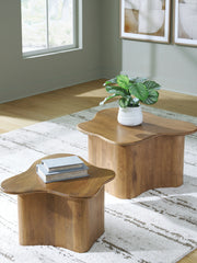 Prime Furniture - Ashley Furniture - Abeford Accent Coffee Table (Set of 2) - Accent Cocktail TBL Set (Set of 2) / Brown - A4000711