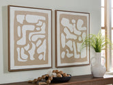 Prime Furniture - Ashley Furniture - Waldett Wall Decor - Wall Art Set (Set of 2) / Beige/White - A8000503