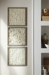 Prime Furniture - Ashley Furniture - Odella Wall Decor - Wall Decor Set (3/CN) / Cream/Taupe - A8010009