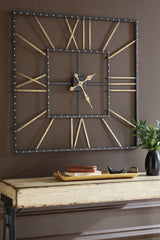 Prime Furniture - Ashley Furniture - Thames Wall Decor - Wall Clock / Black/Gold Finish - A8010112