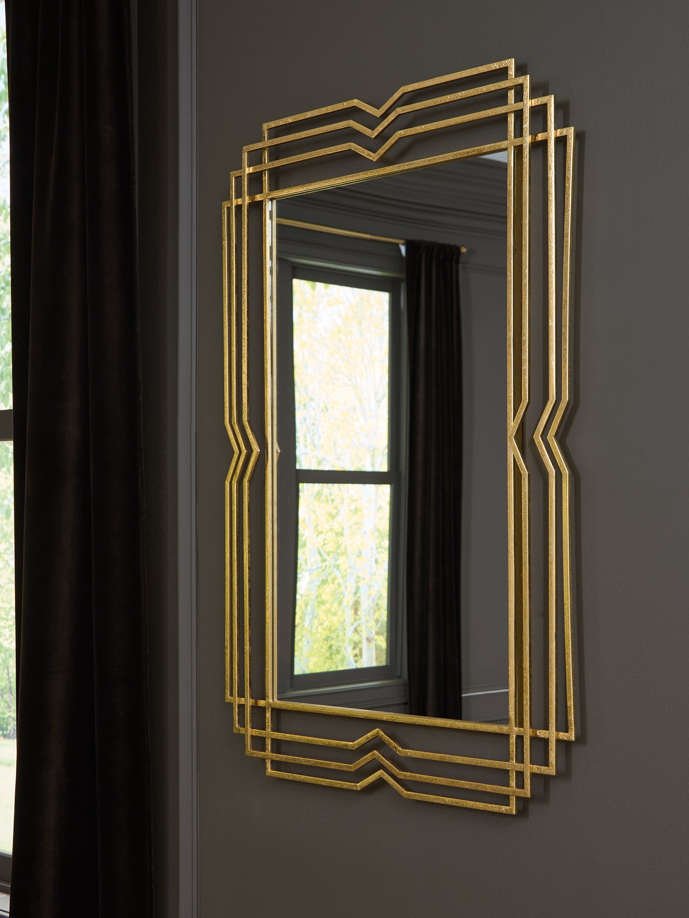Prime Furniture - Ashley Furniture - Claybrook Mirror - Accent Mirror / Gold Finish - A8010349
