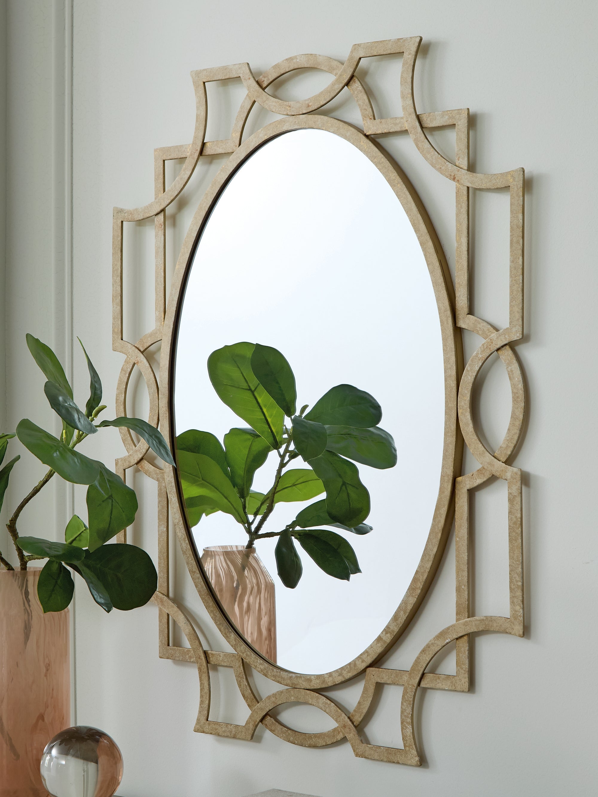 Prime Furniture - Ashley Furniture - Fulkmore Mirror - Accent Mirror / Antique Gold Finish - A8010350