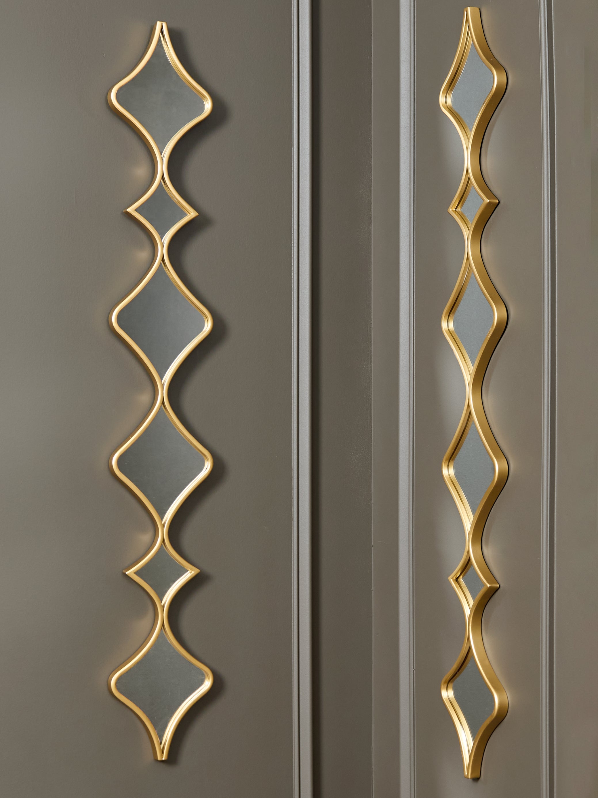 Prime Furniture - Ashley Furniture - Harriswood Mirror - Accent Mirror Set (Set of 2) / Gold Finish - A8010354