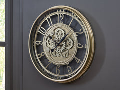 Prime Furniture - Ashley Furniture - Gilover Wall Decor - Wall Clock / Champagne Finish - A8010386