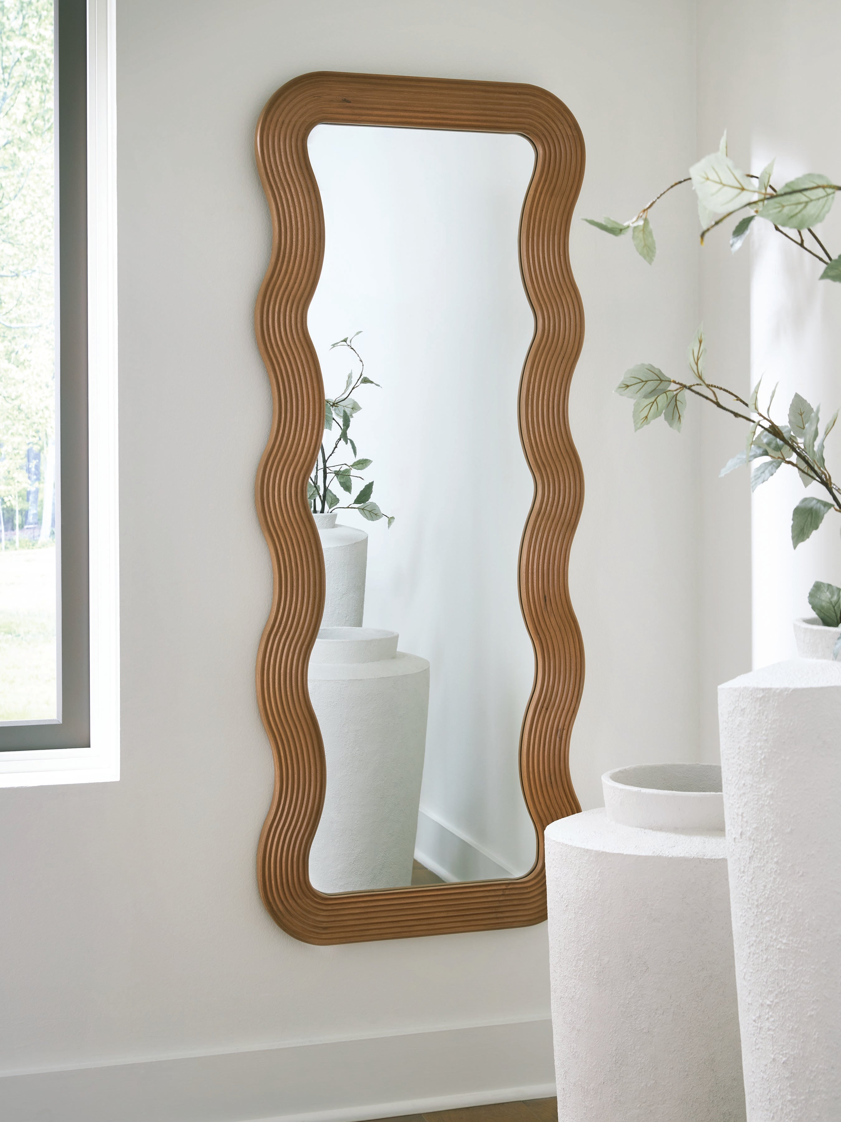 Prime Furniture - Ashley Furniture - Ellisonville Mirror - Floor Mirror / Brown - A8010413