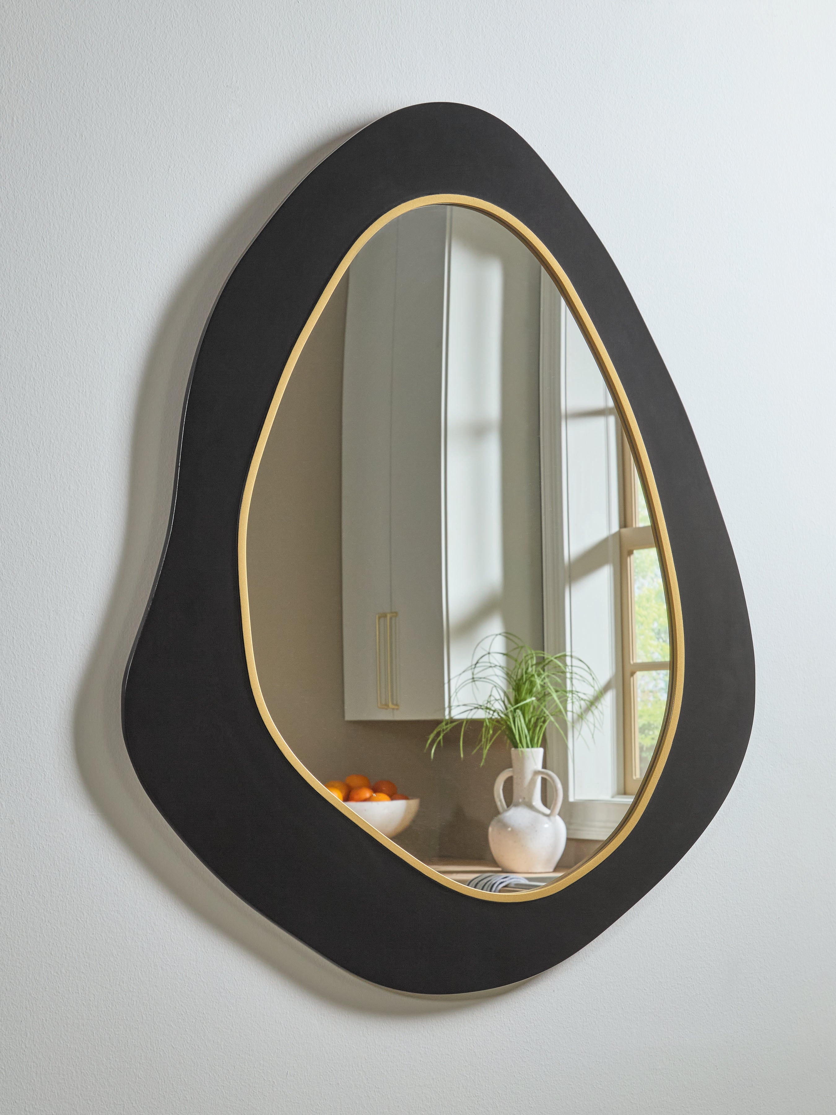 Prime Furniture - Ashley Furniture - Kierlock Mirror - Accent Mirror / Black/Gold Finish - A8010414