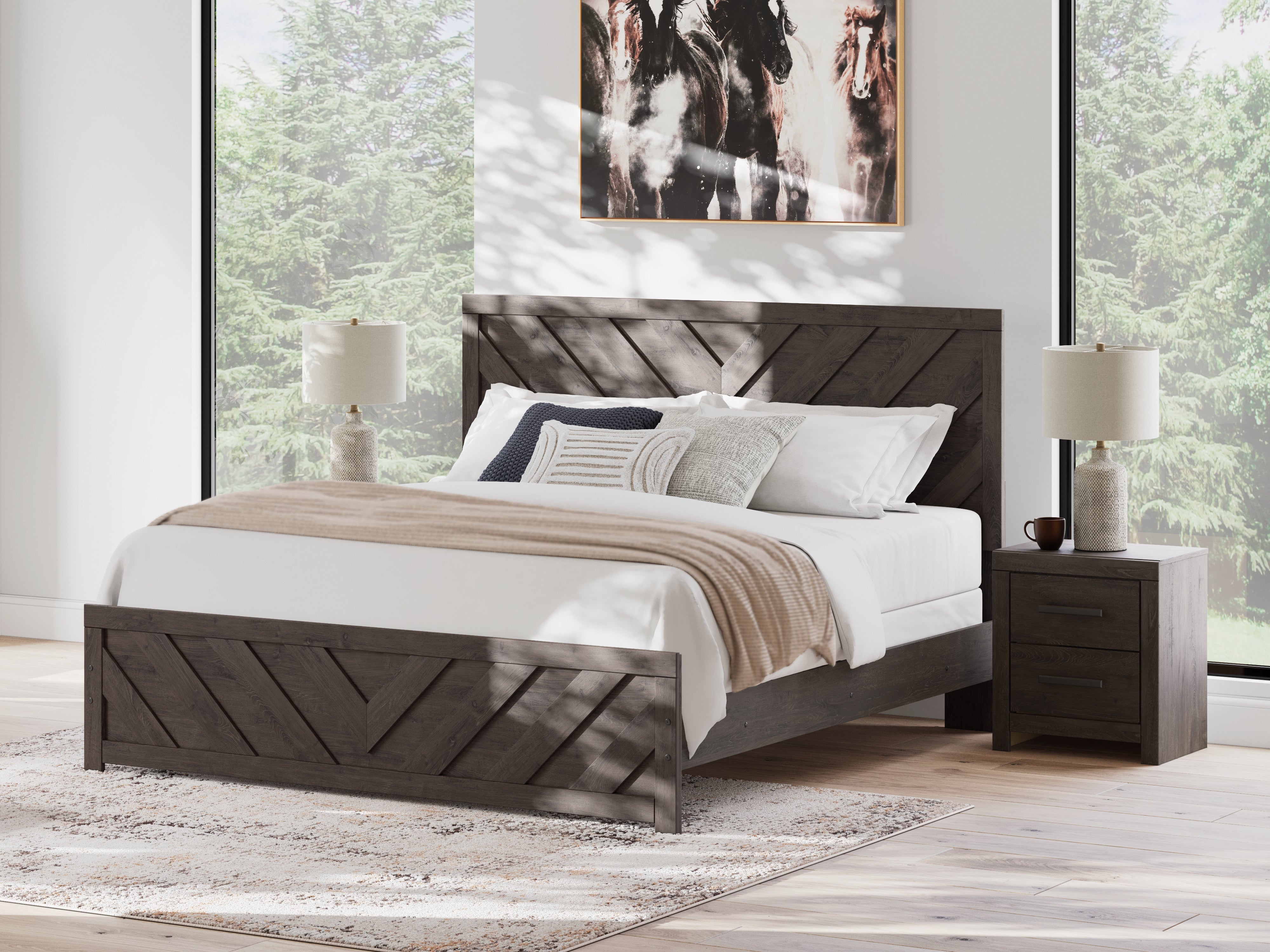 Prime Furniture - Ashley Furniture - Prendonea Bedroom - Full Panel Bed / Charcoal - B3789B3