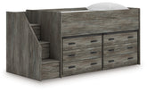 Prime Furniture - Ashley Furniture - Frandern Twin Loft Bed with Drawer Storage - Twin Loft Bed with Drawer Storage / Warm Gray - B4480B26