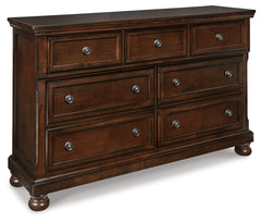 Prime Furniture - Ashley Furniture - Porter Bedroom - California King Sleigh Storage Bed / Rustic Brown - B697B47