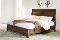 Prime Furniture - Ashley Furniture - Trellington Bedroom - King Sleigh Storage Bed / Brown - B716B2