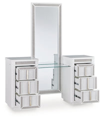 Prime Furniture - Ashley Furniture - Chalanna Vanity with Mirror - Vanity with Mirror / White - B822B7