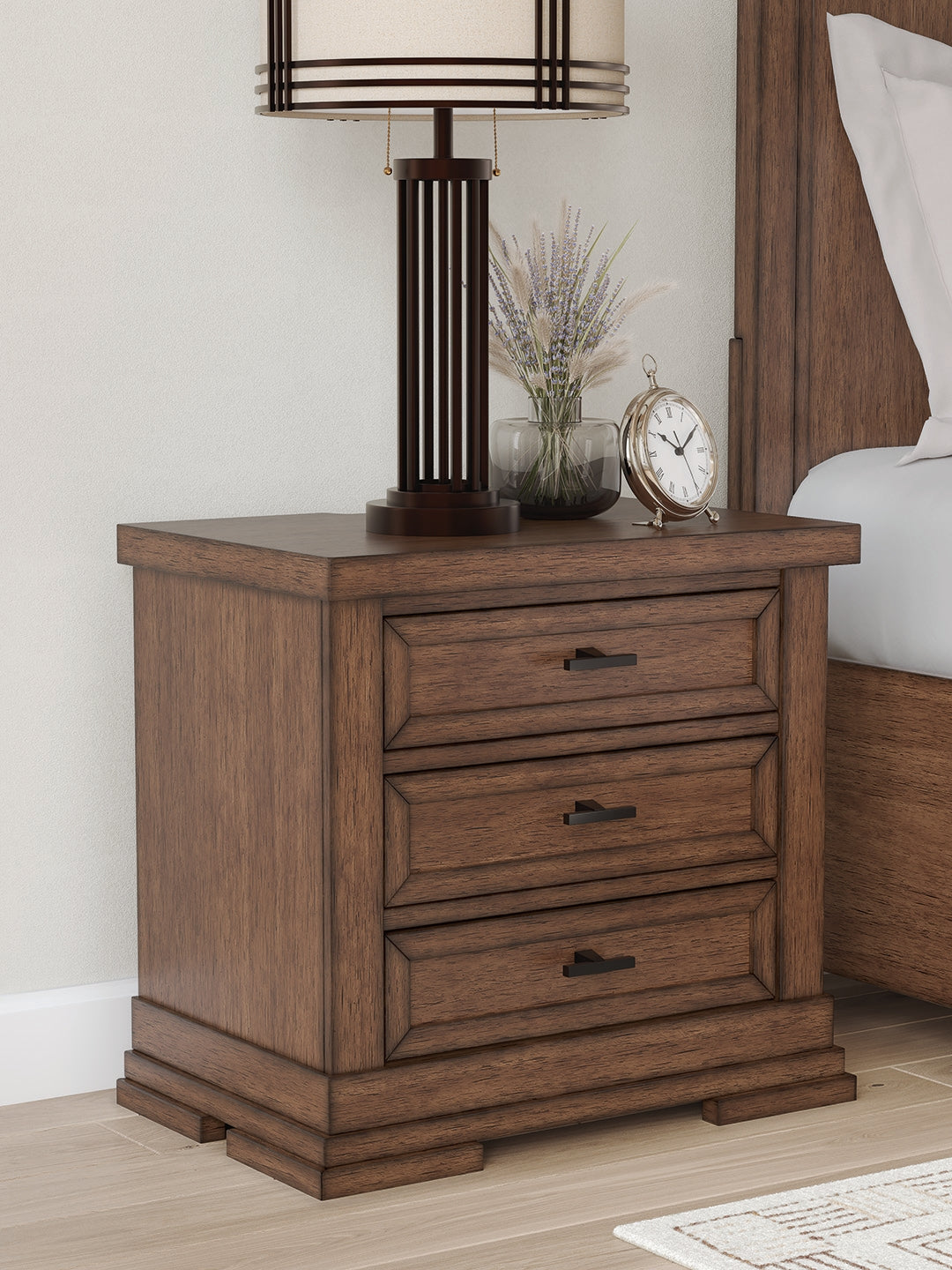 Prime Furniture - Ashley Furniture - Taffenbrook Bedroom - Five Drawer Chest / Medium Brown - B849-46