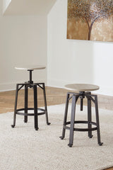 Prime Furniture - Ashley Furniture - Karisslyn Dining Room - Counter Height Stool (Set of 2) / Whitewash/Black - D336-024X2