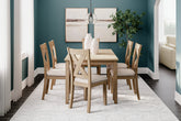Prime Furniture - Ashley Furniture - Sanbriar Dining Room - RECT DRM Table Set (7/CN) / Light Brown - D393-425