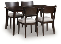Prime Furniture - Ashley Furniture - Mallenette Dining Table and 4 Chairs (Set of 5) - Dining Room Table Set (5/CN) / Merlot - PCD607-225