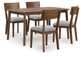 Prime Furniture - Ashley Furniture - Tameride Dining Table and 4 Chairs (Set of 5) - Dining Room Table Set (5/CN) / Brown - PCD609-225