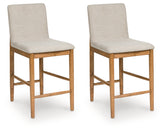 Prime Furniture - Ashley Furniture - Isanti Dining Room - Counter Height Barstool (Set of 2) / Light Brown - D752-124X2