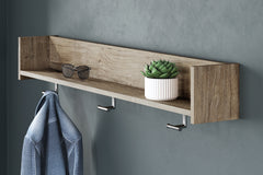 Prime Furniture - Ashley Furniture - Oliah Wall Decor - Wall Mounted Coat Rack w/Shelf / Natural - EA2270-151