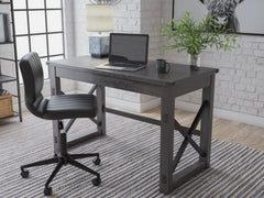 Prime Furniture - Ashley Furniture - Freedan Office Desk - Home Office Desk / Grayish Brown - H286-26