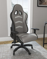 Prime Furniture - Ashley Furniture - Lynxtyn Desk Chair - Home Office Swivel Desk Chair / Black/Gray - H400-09A