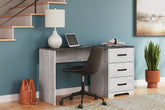 Prime Furniture - Ashley Furniture - Shawburn Office Desk - Home Office Desk / White/Dark Charcoal Gray - H4121-34