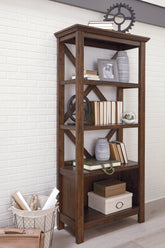 Prime Furniture - Ashley Furniture - Baldridge Bookcase - Large Bookcase / Rustic Brown - H675-17