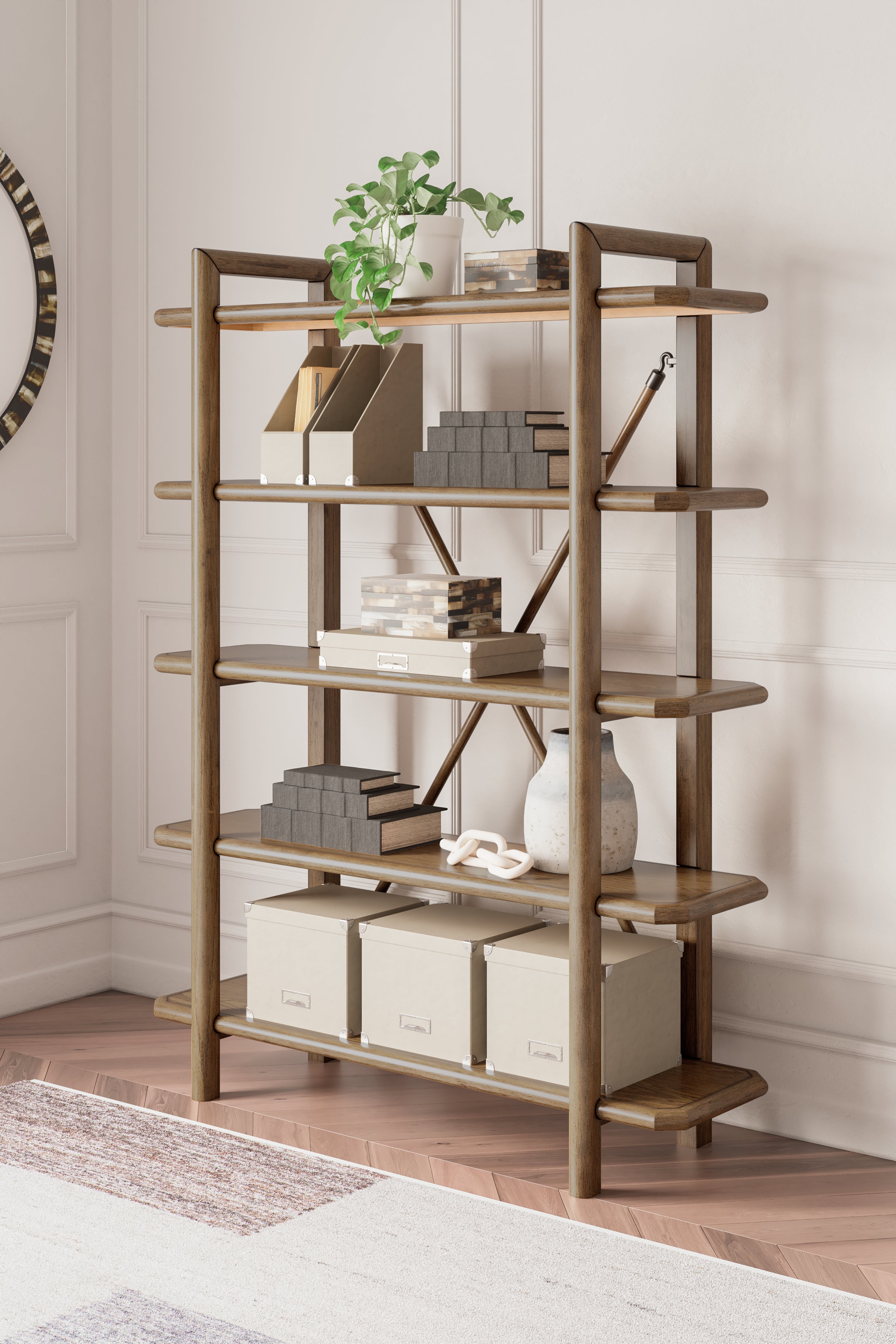 Prime Furniture - Ashley Furniture - Roanhowe Bookcase - Bookcase / Brown - H769-70