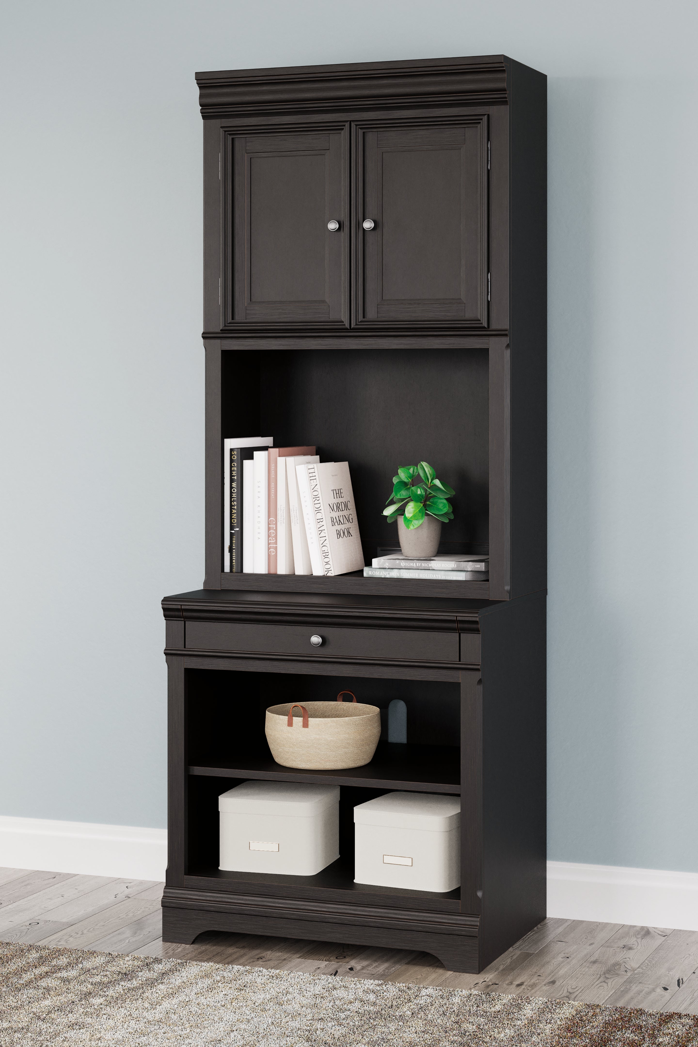 Prime Furniture - Ashley Furniture - Beckincreek Bookcase - Bookcase / Black - H778H7