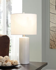 Prime Furniture - Ashley Furniture - Steuben Lighting - Ceramic Table Lamp (Set of 2) / White - L177904