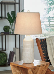 Prime Furniture - Ashley Furniture - Willport Lighting - Ceramic Table Lamp (Set of 2) / Off White - L177994
