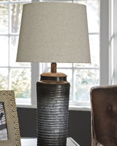 Prime Furniture - Ashley Furniture - Norbert Lighting - Metal Table Lamp (Set of 2) / Gray - L204064