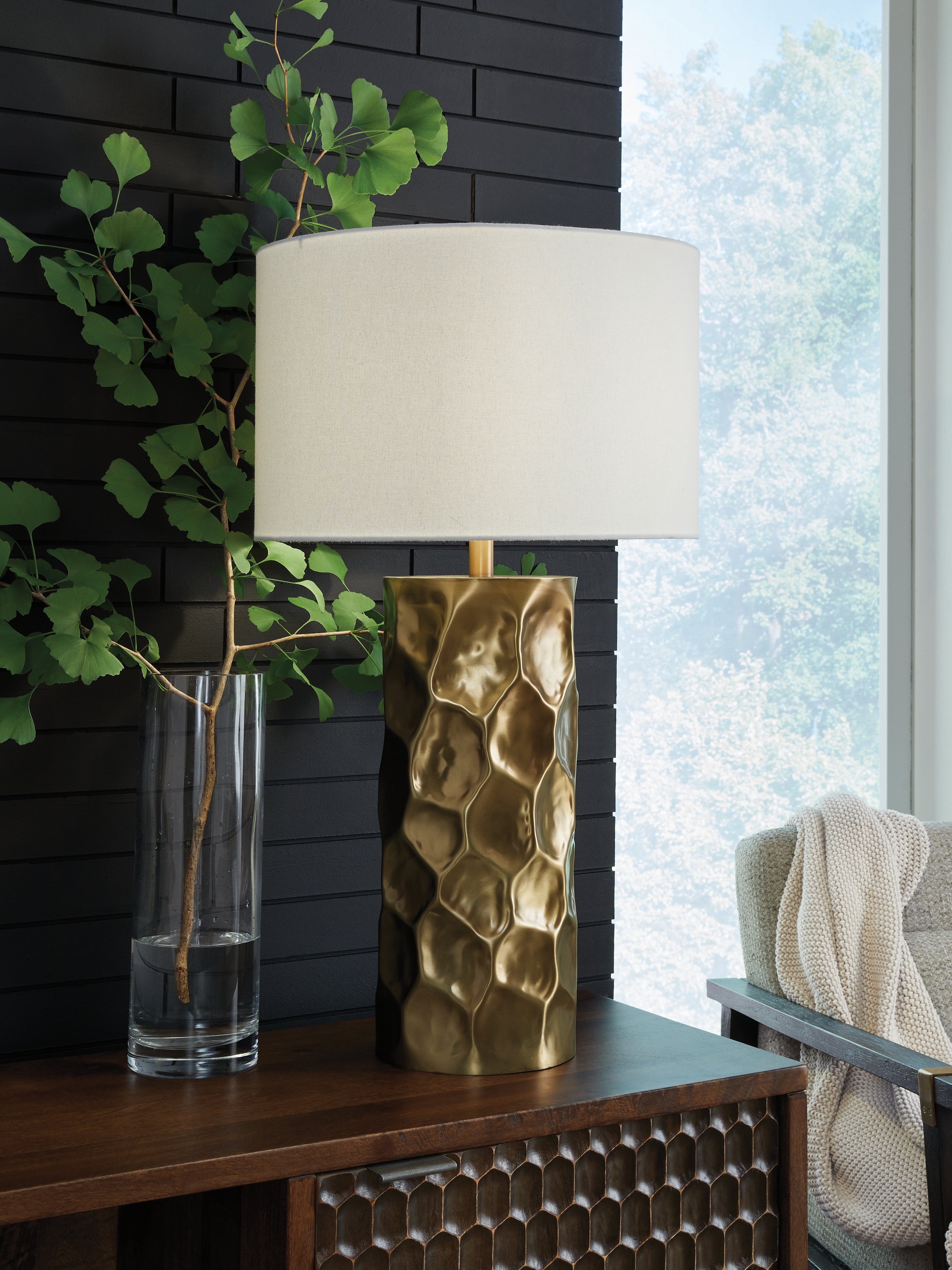 Prime Furniture - Ashley Furniture - Marshawn Lighting - Metal Table Lamp (1/CN) / Gold Finish - L207524
