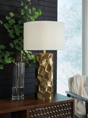 Prime Furniture - Ashley Furniture - Marshawn Lighting - Metal Table Lamp (1/CN) / Gold Finish - L207524