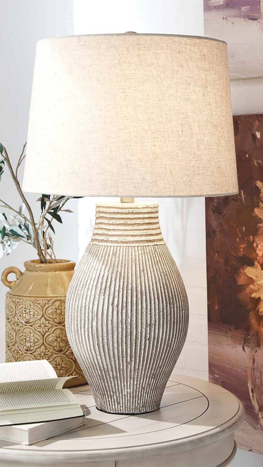 Prime Furniture - Ashley Furniture - Layal Lighting - Table Lamp (Set of 2) / Beige - L235634X2